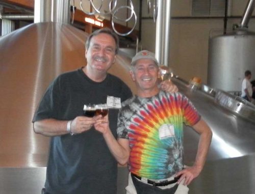 Ale Street News Publishers Jack Babin and Tony Forder in the New Belgium Brewhouse
